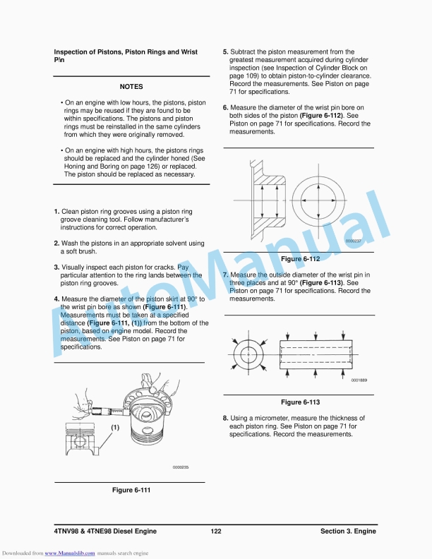 Yanmar 4TNV98, 4TNE98 Diesel Engine Service Manual SB4319E00-2