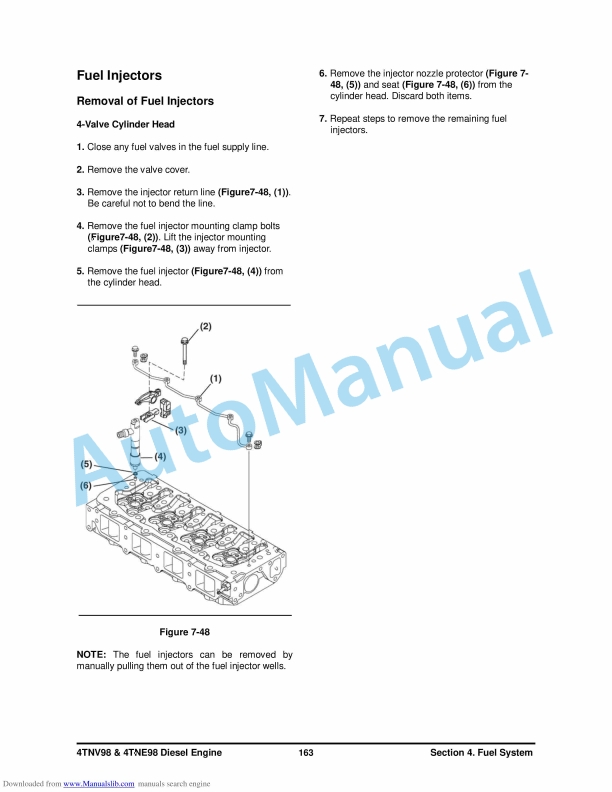 Yanmar 4TNV98, 4TNE98 Diesel Engine Service Manual SB4319E00-3