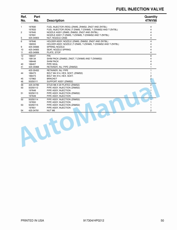 Yanmar 4TNV98-ZNMS to 4TNV98T-ZXNMS2 Engine Parts Manual 3 Yanmar 4TNV98-ZNMS to 4TNV98T-ZXNMS2 Engine Parts Manual - Image 3