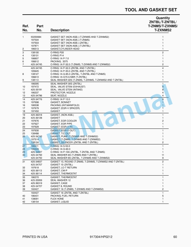 Yanmar 4TNV98-ZNMS to 4TNV98T-ZXNMS2 Engine Parts Manual 5 Yanmar 4TNV98-ZNMS to 4TNV98T-ZXNMS2 Engine Parts Manual - Image 5