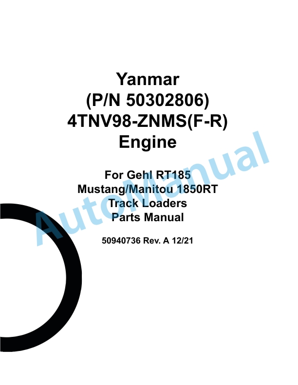 Yanmar 4TNV98-ZNMS(F-R) Engine Parts Manual 1 Yanmar 4TNV98-ZNMS(F-R) Engine Parts Manual