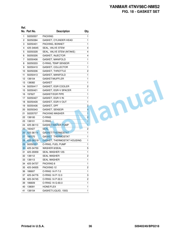 Yanmar 4TNV98C - NMS2 Engine Parts Manual-5