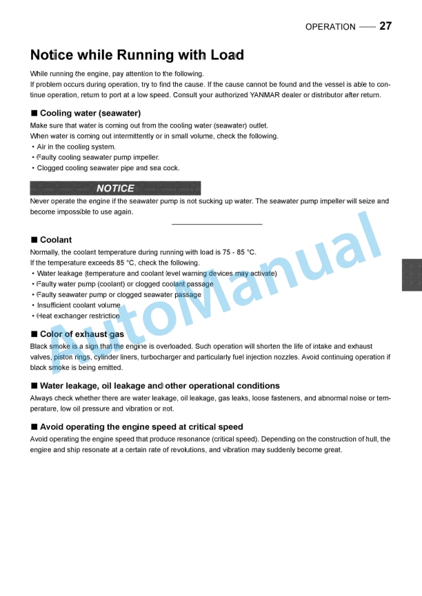 Yanmar 6AYM-WGT, 6AYM-WET, 6AYM-WST Marine Propulsion Engine Operation Manual 2 Yanmar 6AYM-WGT, 6AYM-WET, 6AYM-WST Marine Propulsion Engine Operation Manual - Image 2