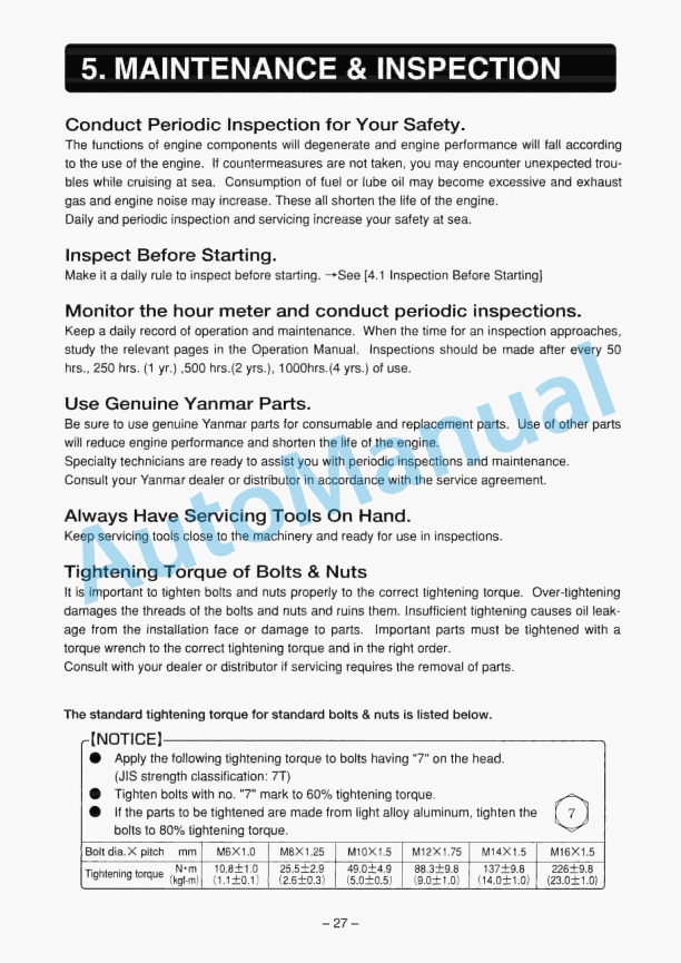 Yanmar 6CXM-GTE Marine Diesel Engine Operation Manual 3 Yanmar 6CXM-GTE Marine Diesel Engine Operation Manual - Image 3
