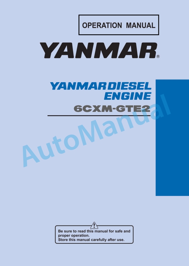 Yanmar 6CXM-GTE2 Diesel Engine Operation Manual