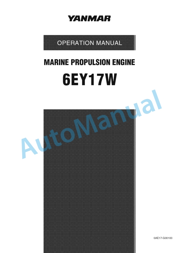 Yanmar 6EY17W Marine Propulsion Engine Operation Manual