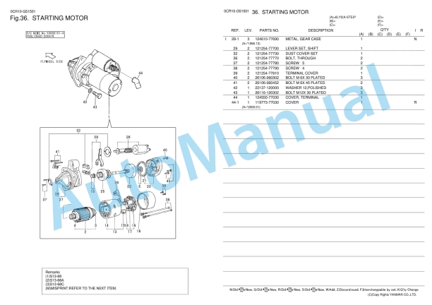 Yanmar 6LY2-STE, 6LY2A-STP Parts Catalog 4 Yanmar 6LY2-STE, 6LY2A-STP Parts Catalog - Image 4