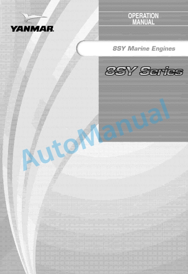 Yanmar 8SY Series Marine Engine Operation Manual