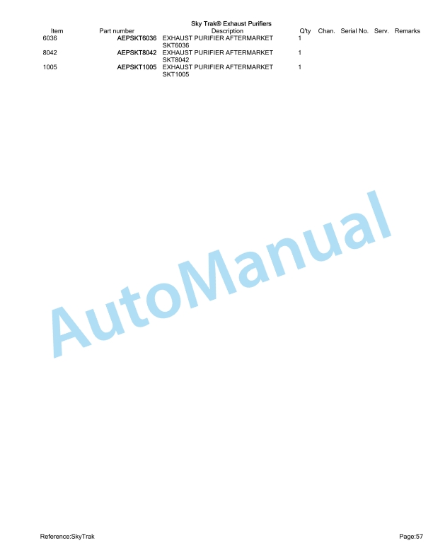 Yanmar Aftermarket Exhaust Purifiers Parts Manual-5