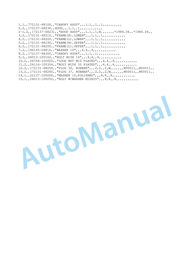 Yanmar B10, YB101, YB101-2 Crawler Backhoe Parts Catalog-2