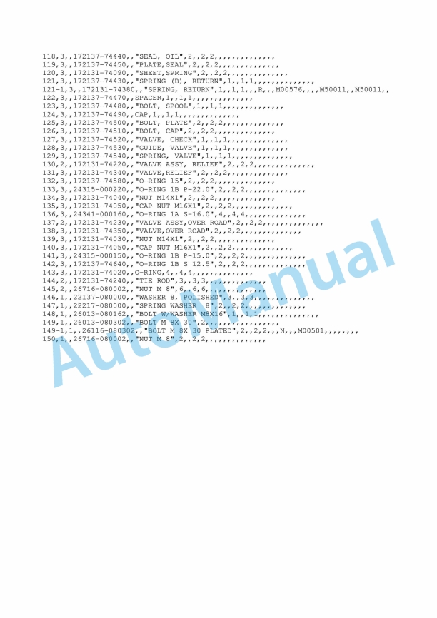 Yanmar B10, YB101, YB101-2 Crawler Backhoe Parts Catalog-5