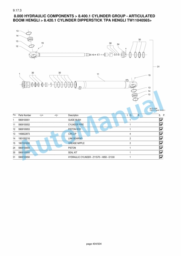Yanmar B110W V1 Wheeled Excavator Parts Catalog-5