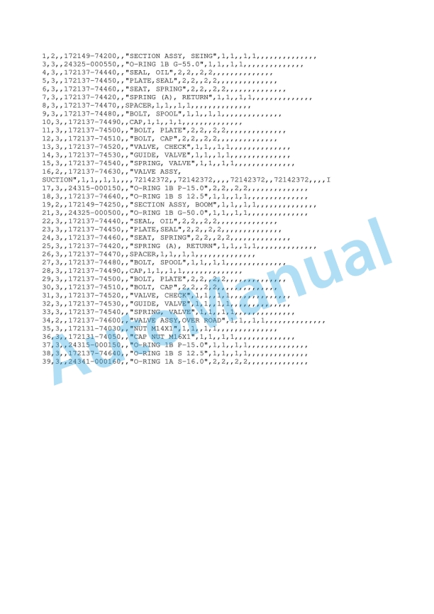 Yanmar B12, B17 Crawler Backhoe Parts Catalog Y00S3000-4