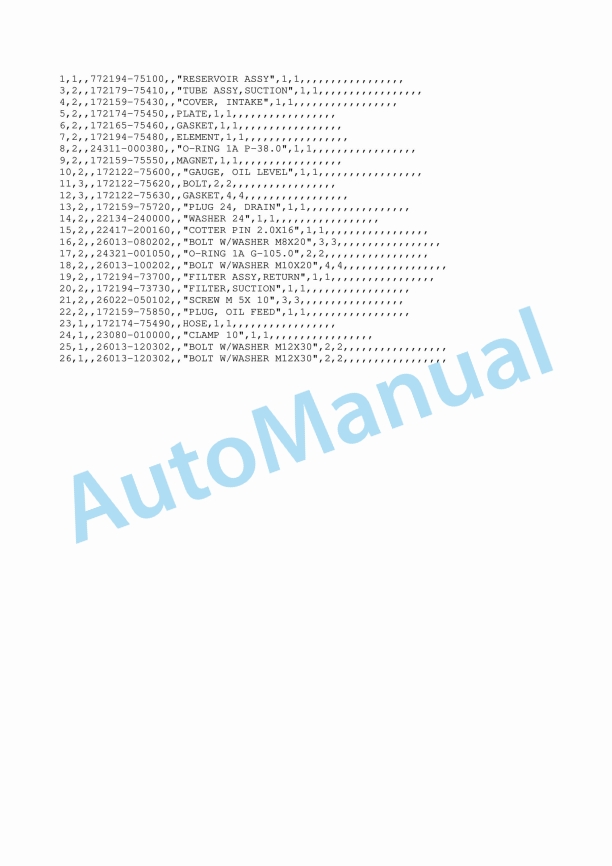 Yanmar B15 Crawler Backhoe Parts Catalog Y00S3620-4
