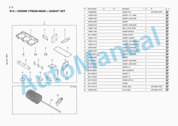 Yanmar B15 Mini Excavator Parts Catalog-5