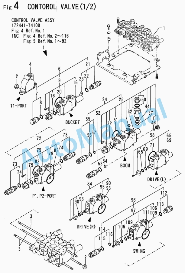 Yanmar B25V-1 Crawler Backhoe Parts Catalog Y00S3680-3