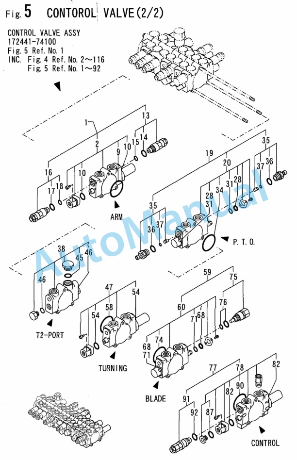 Yanmar B25V-1 Crawler Backhoe Parts Catalog Y00S3680-5