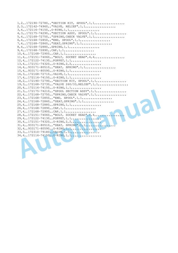Yanmar B27-2A Crawler Backhoe Parts Catalog Y00S3480-3