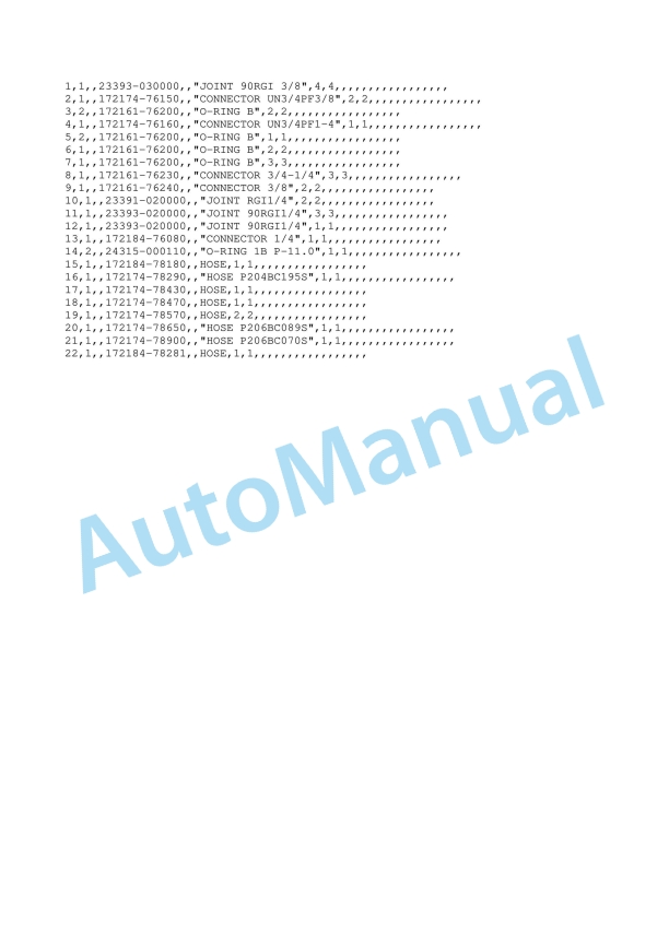 Yanmar B27-2A Crawler Backhoe Parts Catalog Y00S3480-5