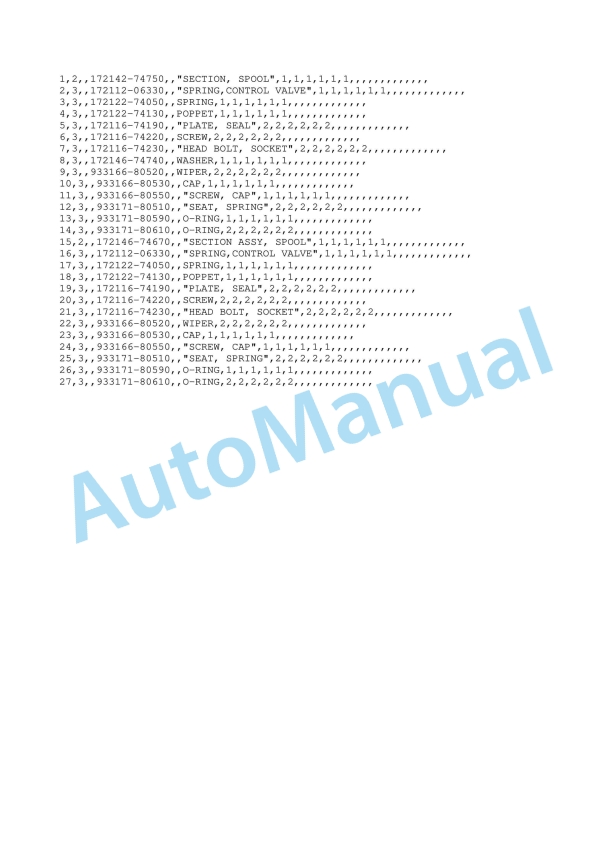Yanmar B27 Crawler Backhoe Parts Catalog Y00S2891-4