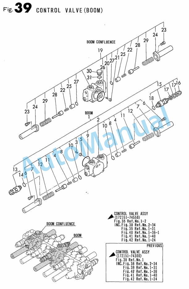 Yanmar B50, B50-1 Crawler Backhoe Parts Catalog Y00S3091-3