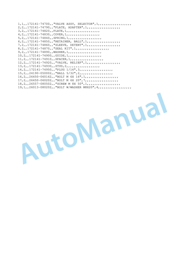 Yanmar B50, B50-1 Crawler Backhoe Parts Catalog Y00S3091-4