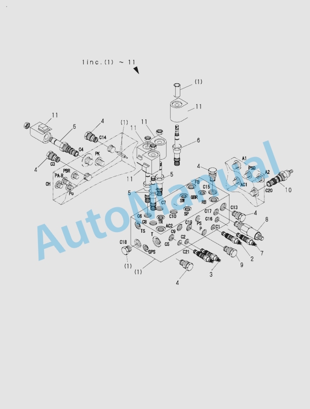 Yanmar B55W-1 Wheel Excavator Parts Catalog Y00S4311-5
