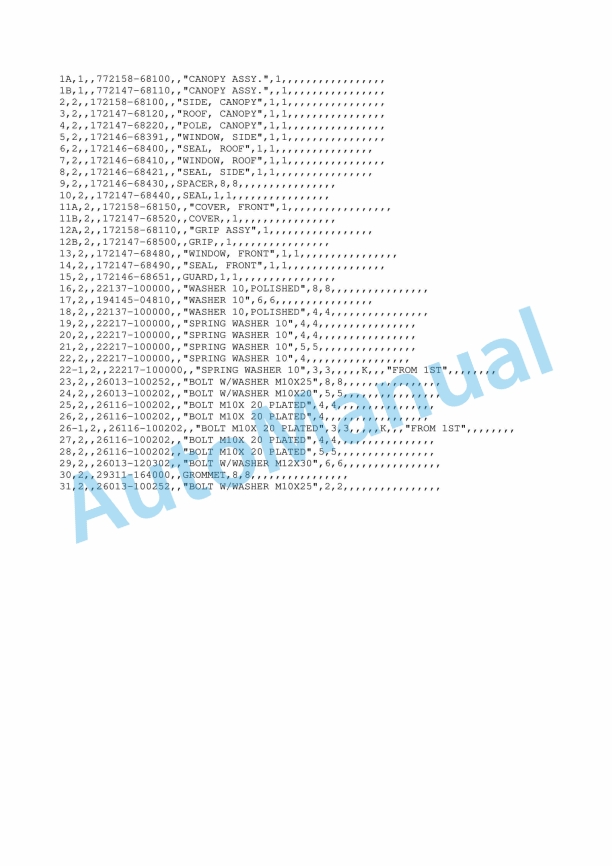 Yanmar B6 Crawler Backhoe Parts Catalog Y00K2591-2