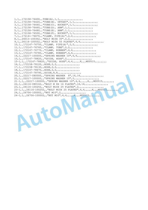 Yanmar B6 Crawler Backhoe Parts Catalog Y00K2591-5
