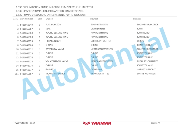 Yanmar B75W Mobile Excavator Illustrated Parts Catalog 5780400209-2