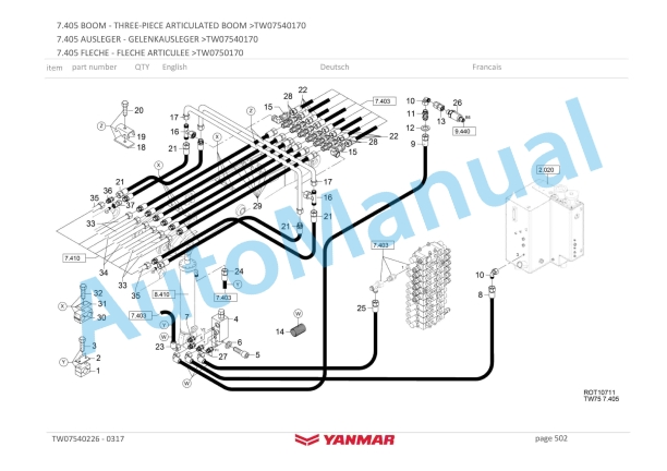 Yanmar B75W Mobile Excavator Illustrated Parts Catalog 5780400209-3