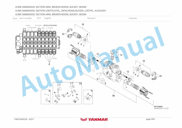 Yanmar B75W Mobile Excavator Illustrated Parts Catalog 5780400209-5