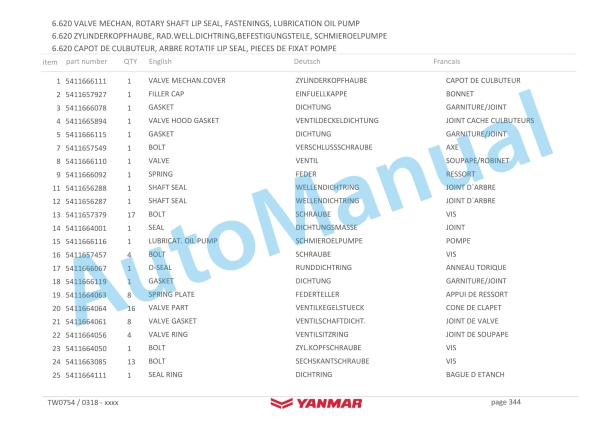 Yanmar B75W Mobile Excavator Illustrated Parts Catalog 5780400216-2