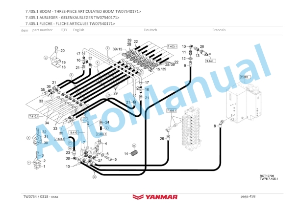 Yanmar B75W Mobile Excavator Illustrated Parts Catalog 5780400216-3
