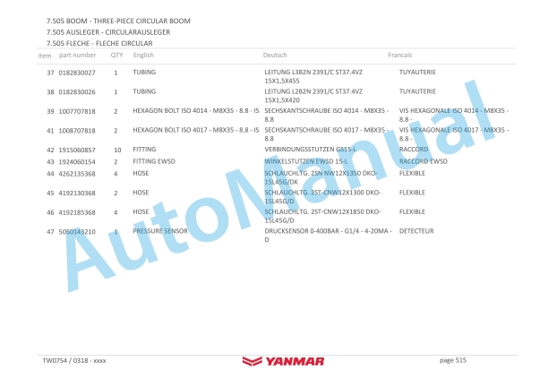 Yanmar B75W Mobile Excavator Illustrated Parts Catalog 5780400216-4