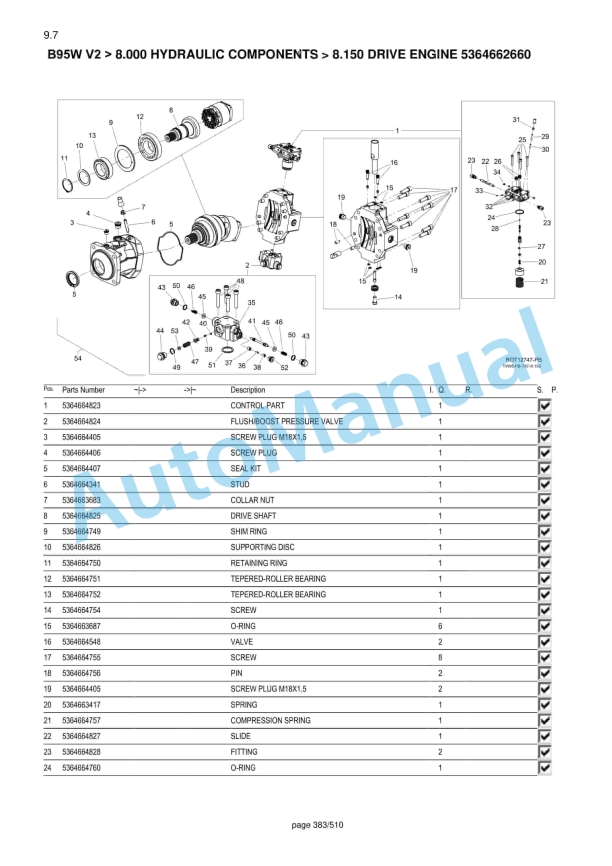 Yanmar B95W V2 Wheeled Excavator Parts Catalog-4