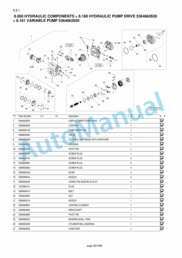 Yanmar B95W V3 Wheeled Excavator Parts Catalog-4