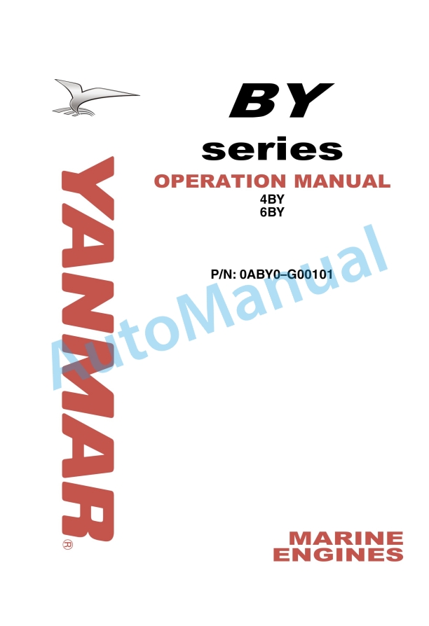 Yanmar BY Series 4BY, 6BY Operation Manual 0ABY0-G00101