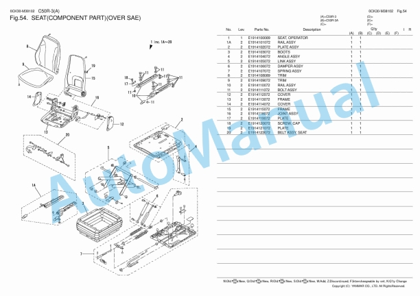 Yanmar C50R-3, C50R-3A Parts Catalog 2 Yanmar C50R-3, C50R-3A Parts Catalog - Image 2