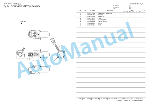 Yanmar C50R-3, C50R-3A Parts Catalog 5 Yanmar C50R-3, C50R-3A Parts Catalog - Image 5