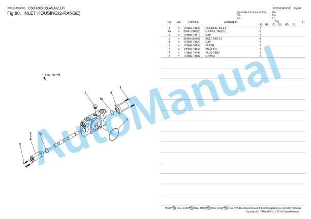 Yanmar C50R-3C Parts Catalog 4 Yanmar C50R-3C Parts Catalog - Image 4