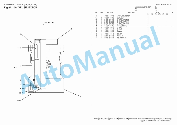 Yanmar C50R-3C Parts Catalog 5 Yanmar C50R-3C Parts Catalog - Image 5