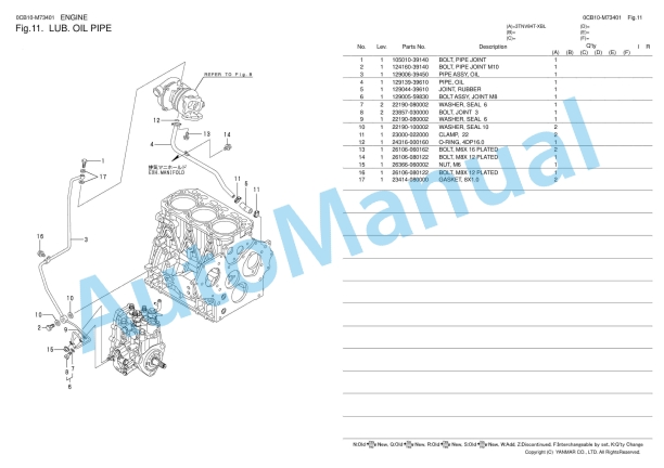 Yanmar CBL40 Excavator Parts Catalog 0CB10-M73401 2 Yanmar CBL40 Excavator Parts Catalog 0CB10-M73401 - Image 2