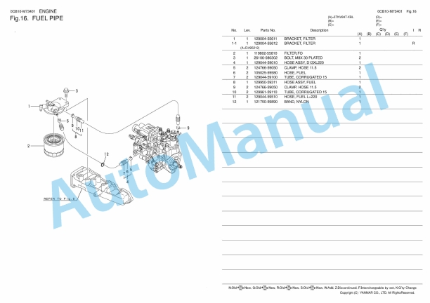 Yanmar CBL40 Excavator Parts Catalog 0CB10-M73401 4 Yanmar CBL40 Excavator Parts Catalog 0CB10-M73401 - Image 4