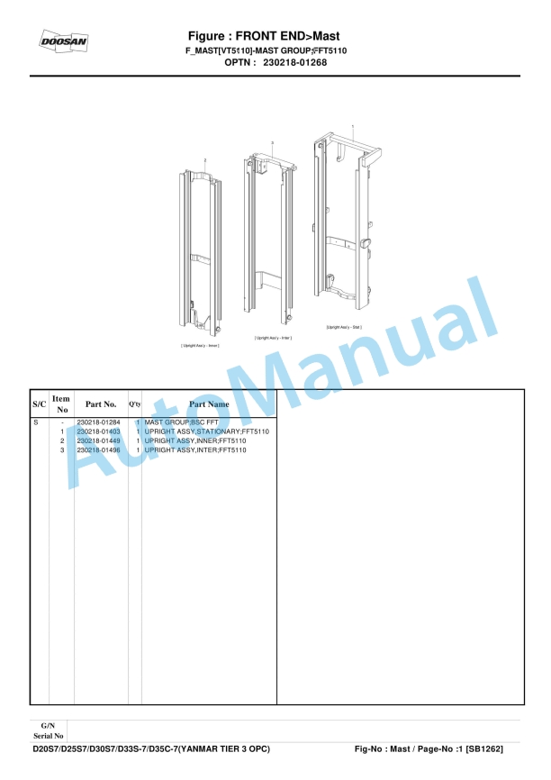 Yanmar D20S-7, D25S-7, D30S-7, D33S-7, D35C-7 Tier-3 Parts Book-4