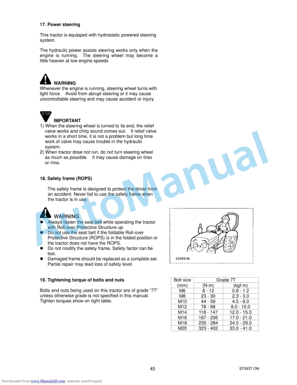 Yanmar EF393T Diesel Tractor Operator Manual-3