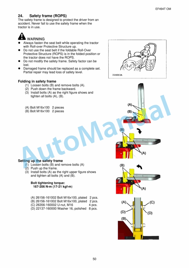 Yanmar EF494T Diesel Tractor Operator Manual-3