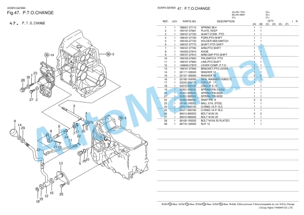Yanmar KE170H, KE200H Tractor Parts Catalog 2 Yanmar KE170H, KE200H Tractor Parts Catalog - Image 2