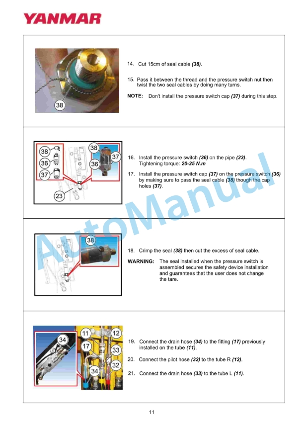 Yanmar KIT KGC32000, KIT KGC32000-YPR Safety Valves Installation Instructions-2