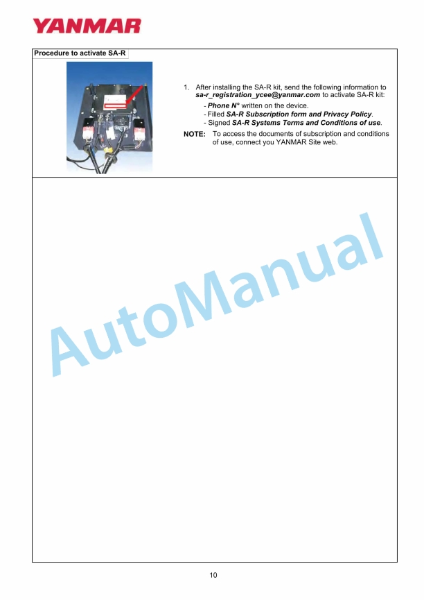 Yanmar KIT KJH6000 SA-R GPS Localiser Installation Instructions-5